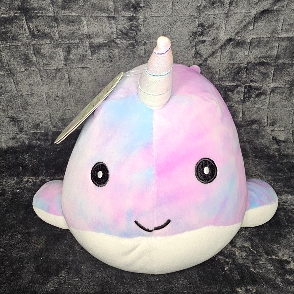 Squishmallows Hallie the Narwhal 8" Purple Blue Tie Dye Plush 2021 NWT